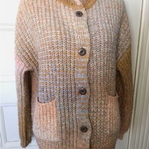 Universal Thread oversized Grandpa Button-Up Cardigan in Earth Tones